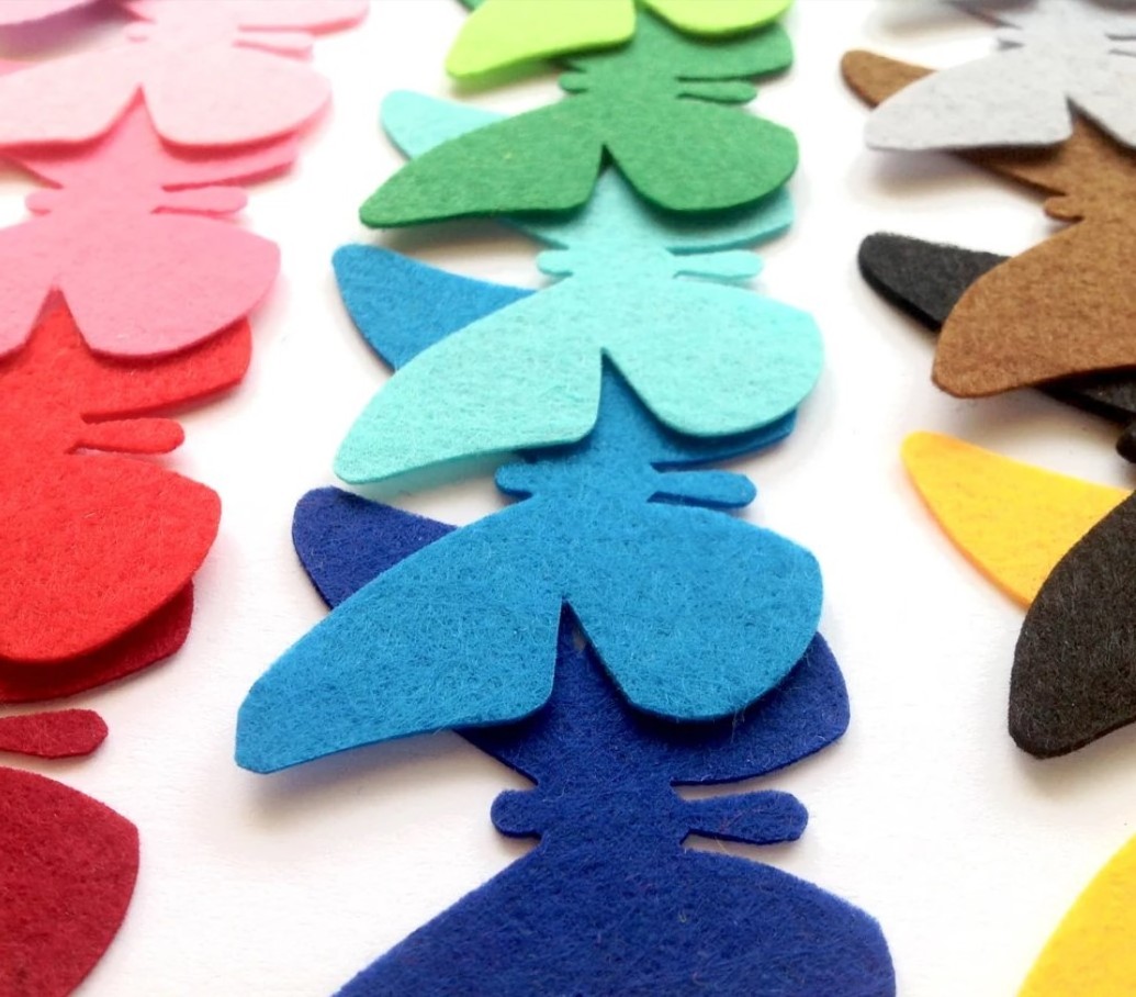 Felt Butterflies Die Cut Butterfly Applique for Sewing and Craft Projects