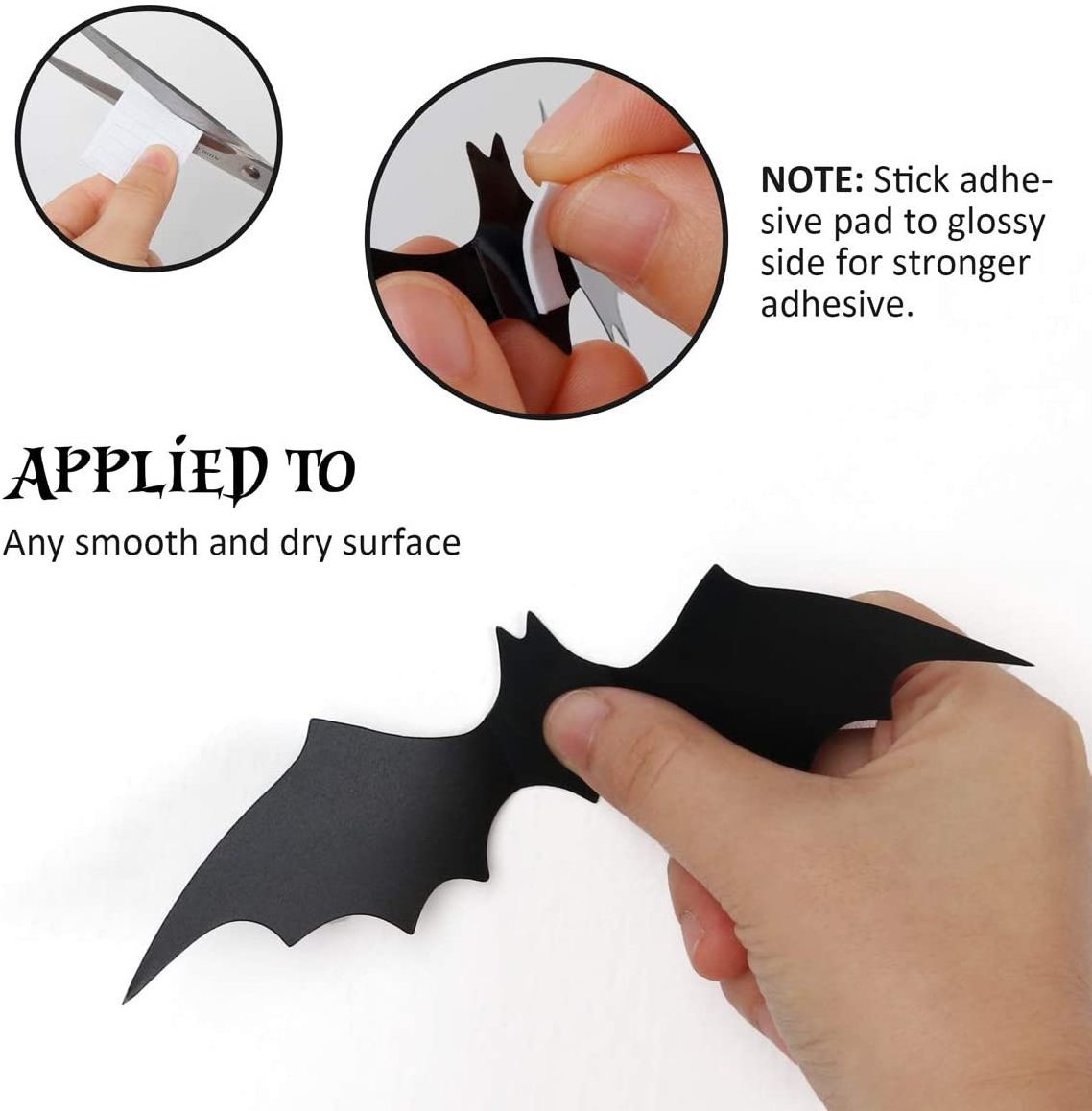 Halloween 3D Bat Wall Stickers Halloween Creepy Party Accessories 3D Bat  Wall Window Decoration Set