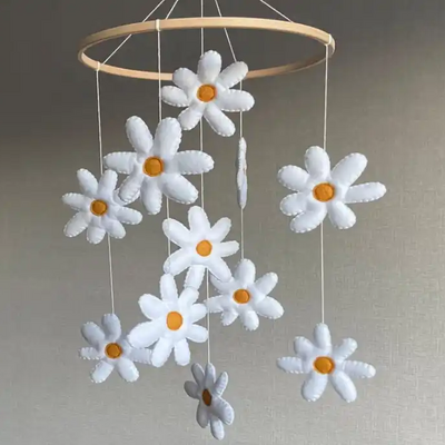 Daisy baby mobile Baby girl Flower Crib mobile Daisy nursery decor