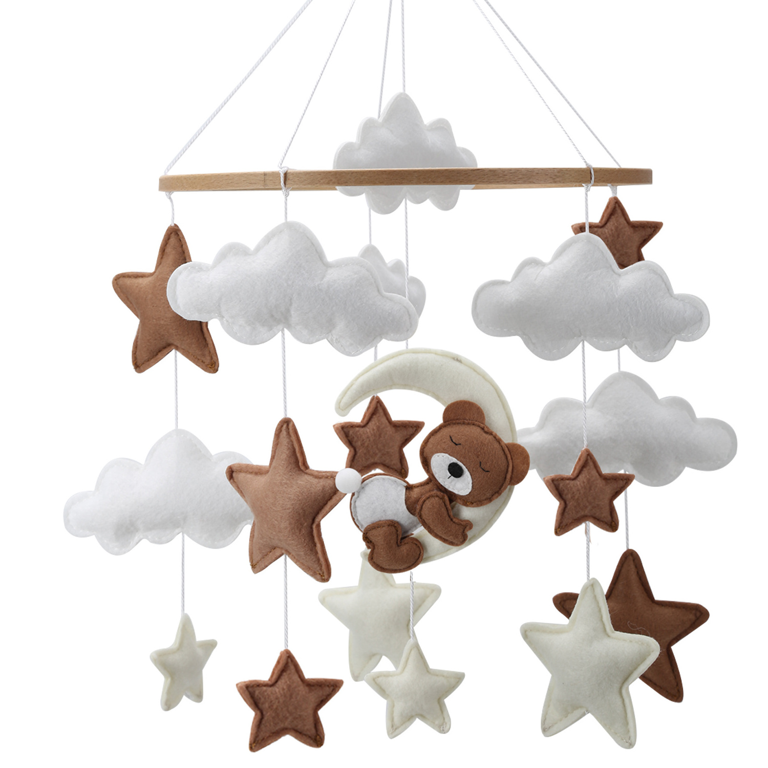 Neutral gender Bear Baby crib mobile Woodland nursery decor Personalized new baby gift