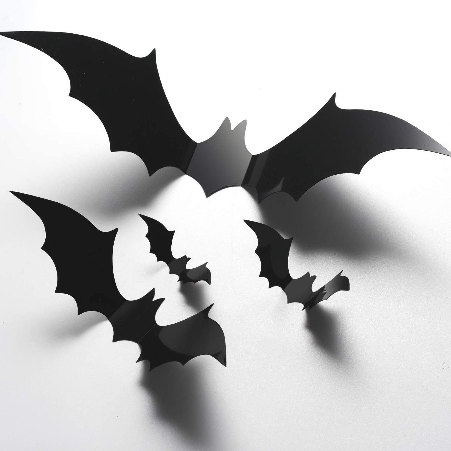 halloween 3D bats decoration plastic PVC black bat sticker DIY wall party decor cheap bat spider halloween decor