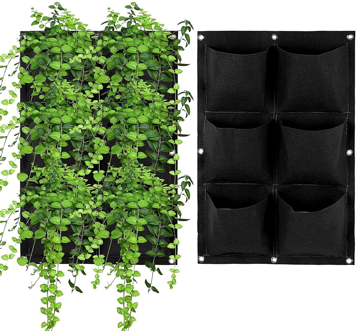 Vertical Hanging Planter Felt Hanging Plant Bag Felt Garden Wall Planter