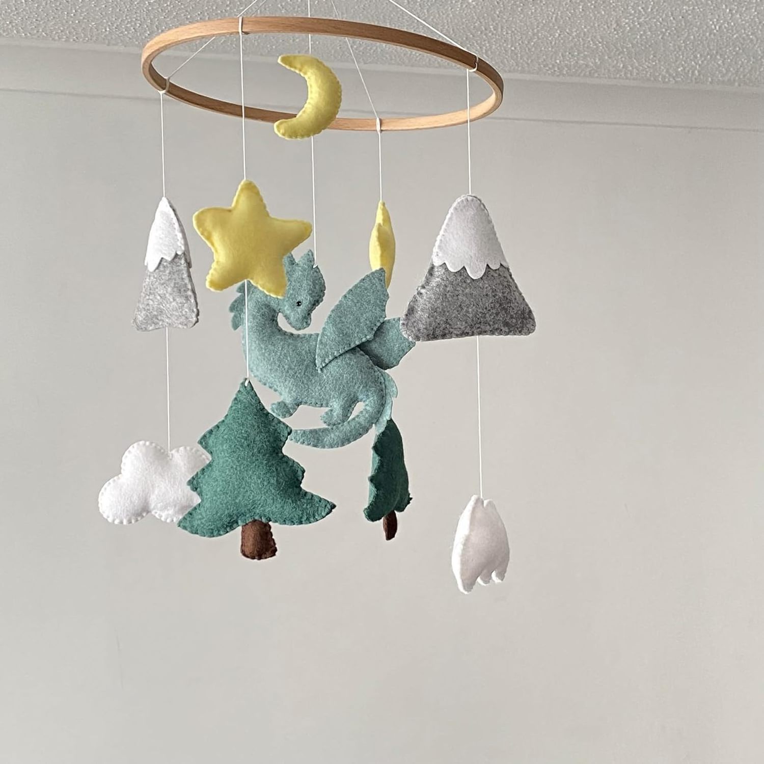 Dragon baby mobile Fantasy nursery decor Fairy tale nursery baby room decor