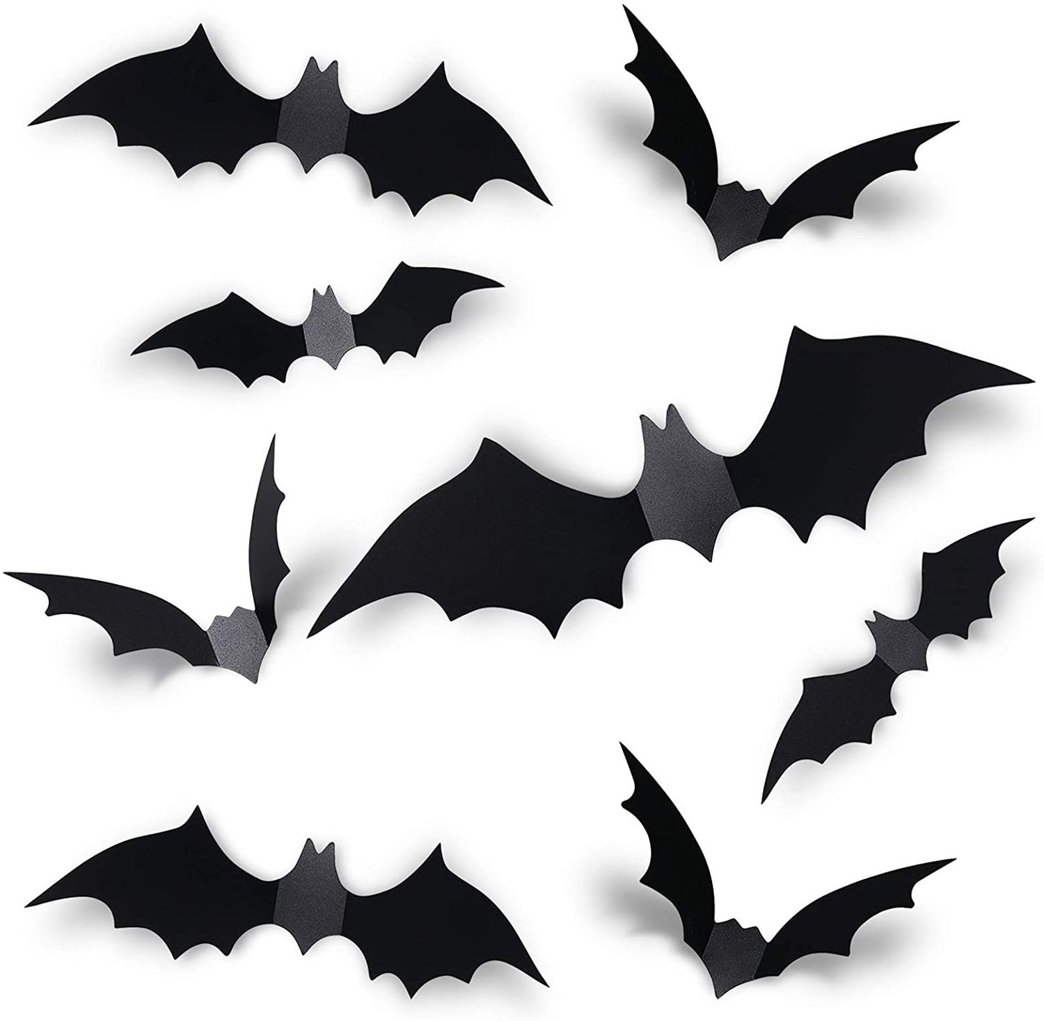 halloween 3D bats decoration plastic PVC black bat sticker DIY wall party decor cheap bat spider halloween decor