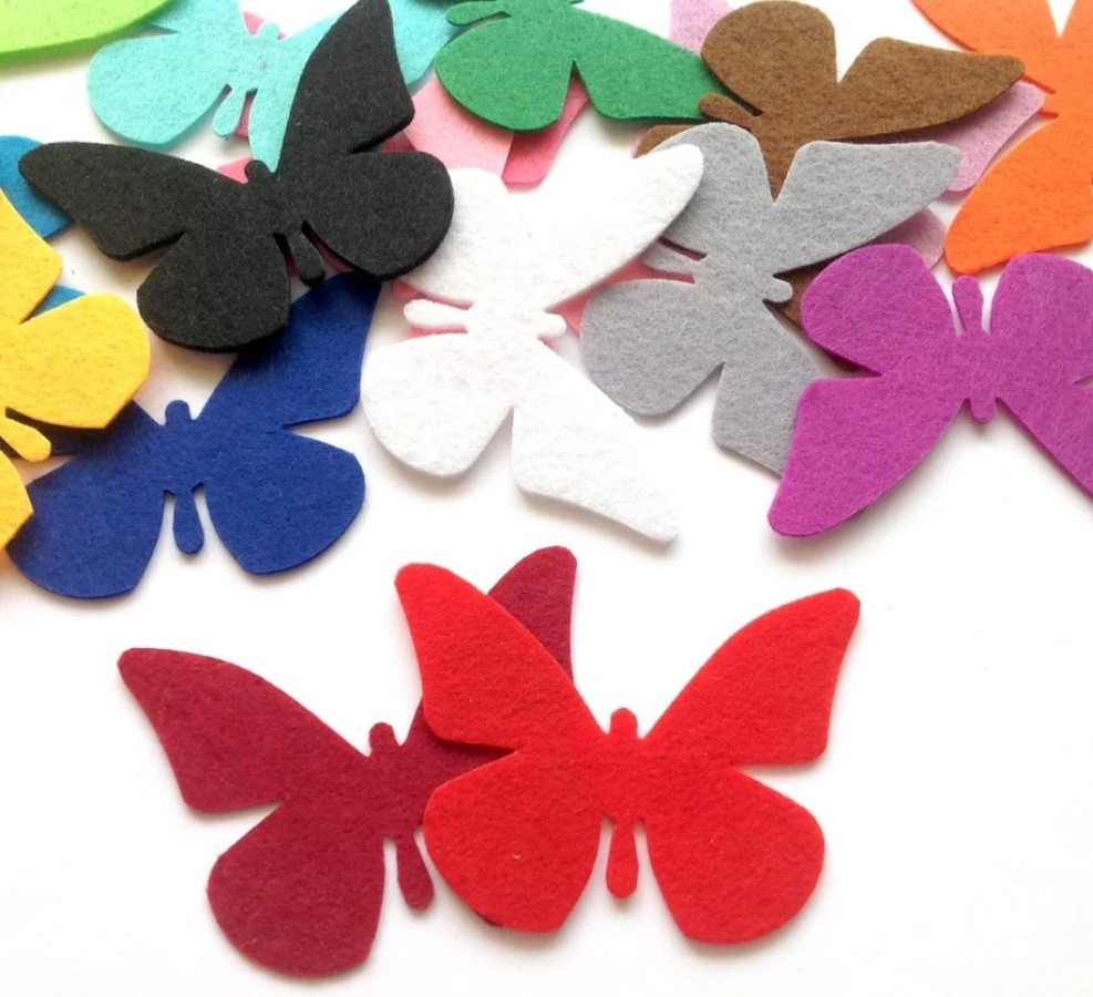 Felt Butterflies Die Cut Butterfly Applique for Sewing and Craft Projects