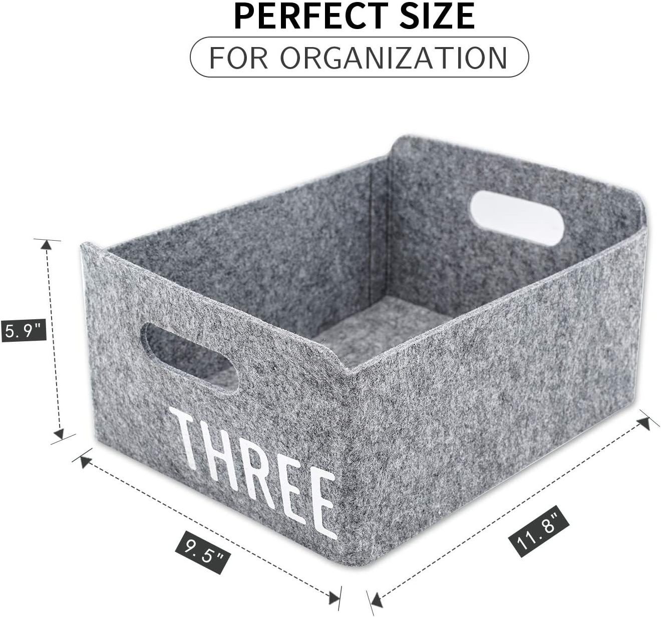 Felt Storage Baskets Foldable Felt Storage Cube Shelf Boxes Drawers Organizer bin