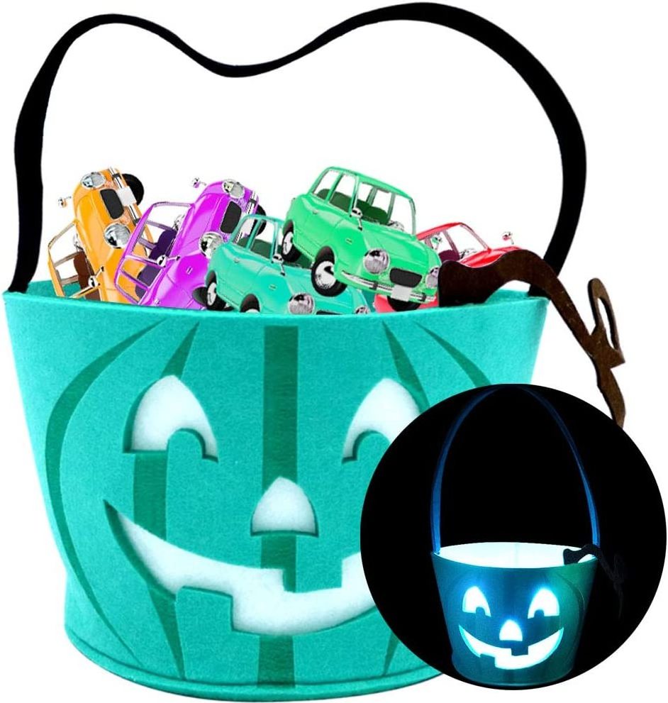 LED Light Halloween Candy Bags Light Up Halloween Party Bags Trick or Treat Bags