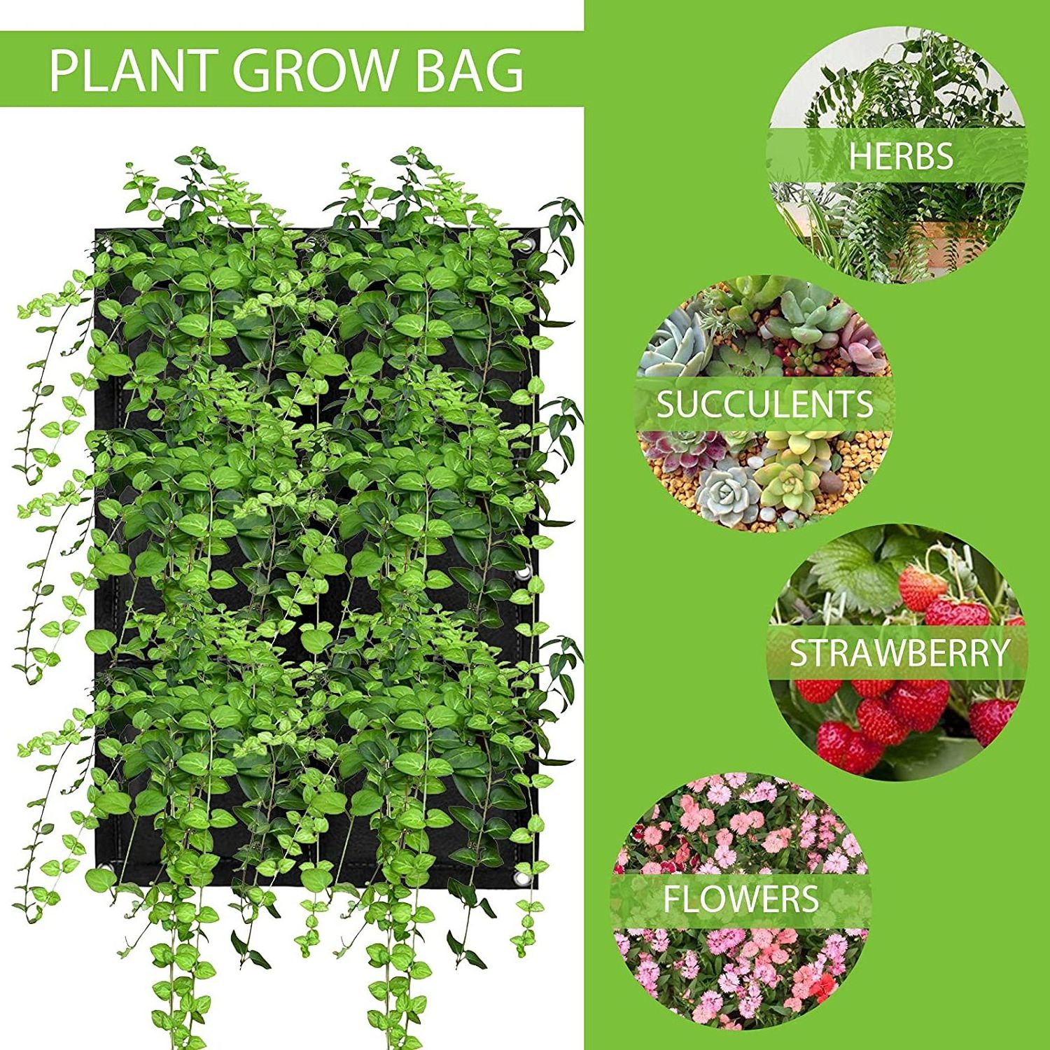 Vertical Hanging Planter Felt Hanging Plant Bag Felt Garden Wall Planter