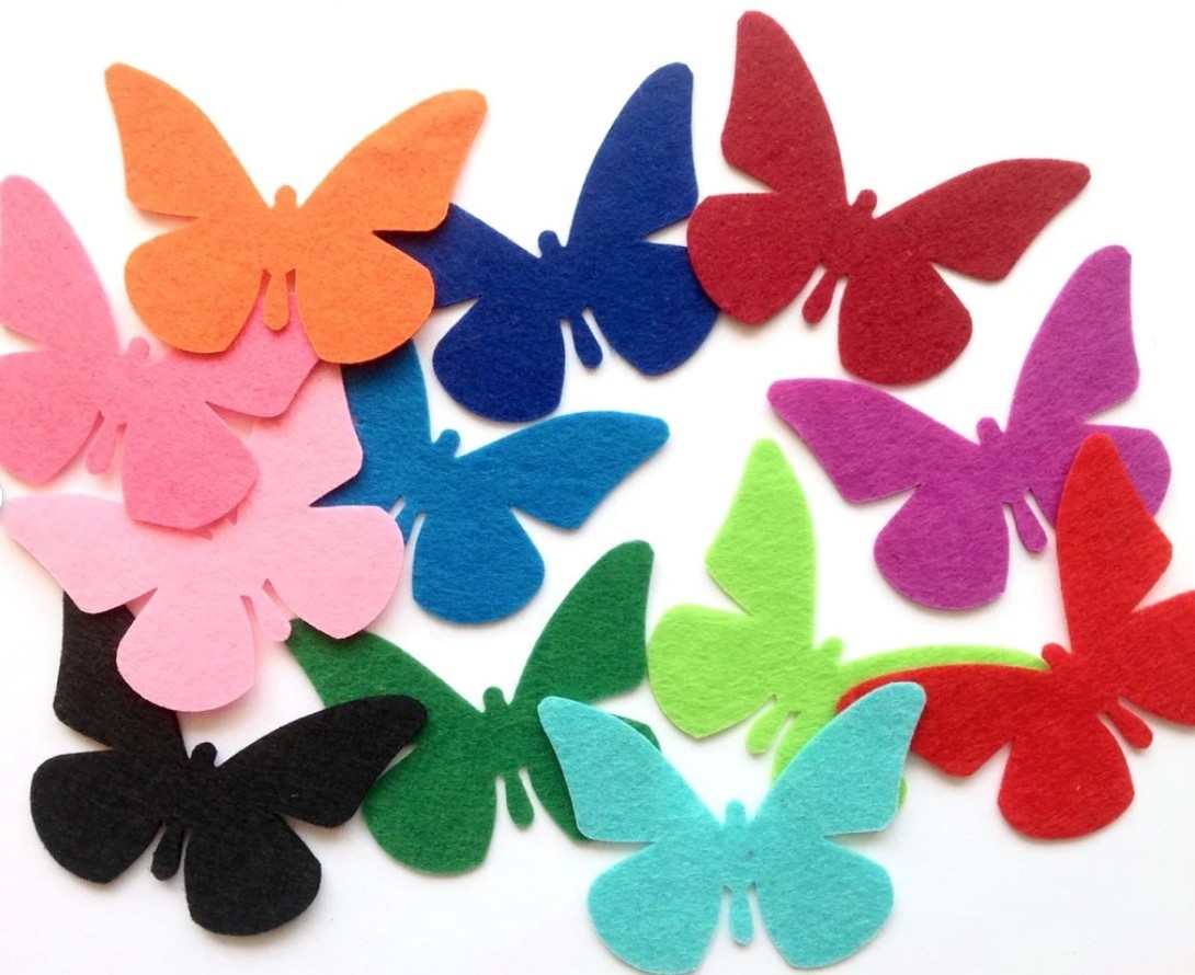 Felt Butterflies Die Cut Butterfly Applique for Sewing and Craft Projects