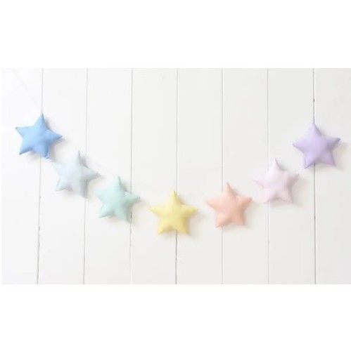 Felt Star Garland Wall Hanging White Grey Pink Garland Baby Banner Nursery Decor