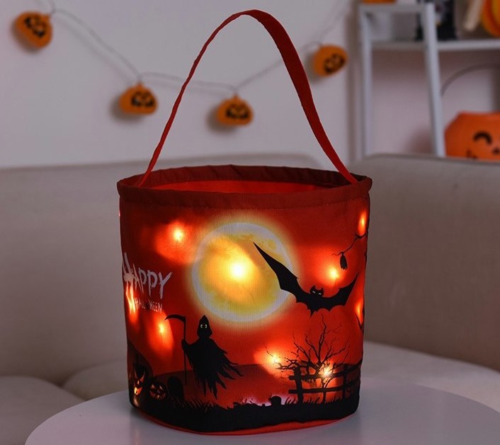 LED Light Halloween Candy Bags Light Up Halloween Party Bags Trick or Treat Bags