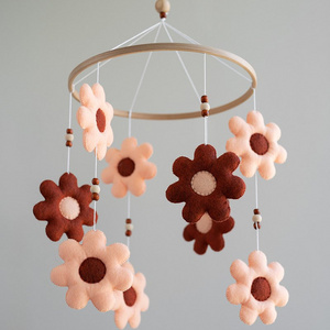 Baby mobile daisy felt flower decor nursery mobile