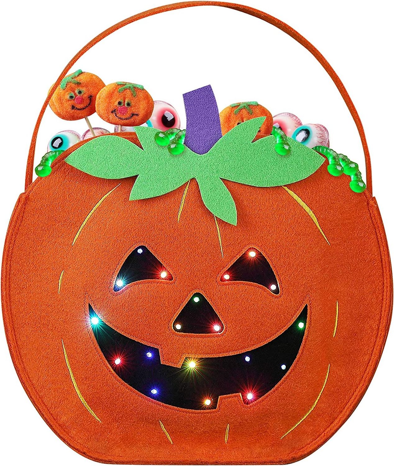 LED Light Halloween Candy Bags Light Up Halloween Party Bags Trick or Treat Bags