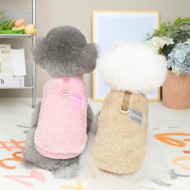 Winter Dogs Clothes Solid Fleece Thick Dog Vests Wholesale Pets Boutique Clothing