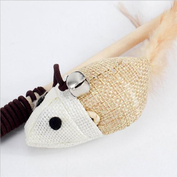 Funny Pet Toys Cat Teaser Rod Interactive Toys Wood Feather Bell Cat Accessories Interesting Thing Bird Toy Pet Supplies