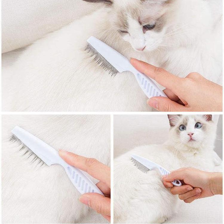 Pet Grooming Kit with Grooming Shedding Slicker Brush Flea Comb Nail Clipper Bath Massage Glove Brush Universal Cats Dog