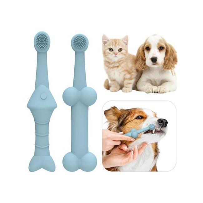 wholesale Dog Toothbrush Pet Dog Finger Tooth Cleaning Brush Food Grade Non Toxic Cat Toothbrush Teeth Cleaning Kit Dog Dental