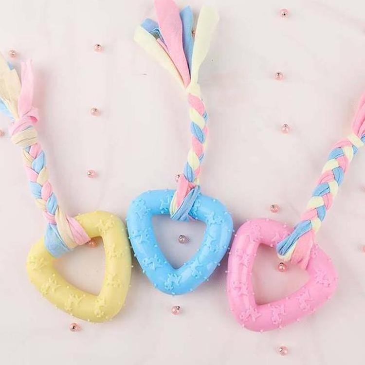 Hot Selling Custom Soft TPR Stick Anti Bite Pet Dog Molar, Teeth Clean Double Toothbrush Pet Interactive toys with Rope/