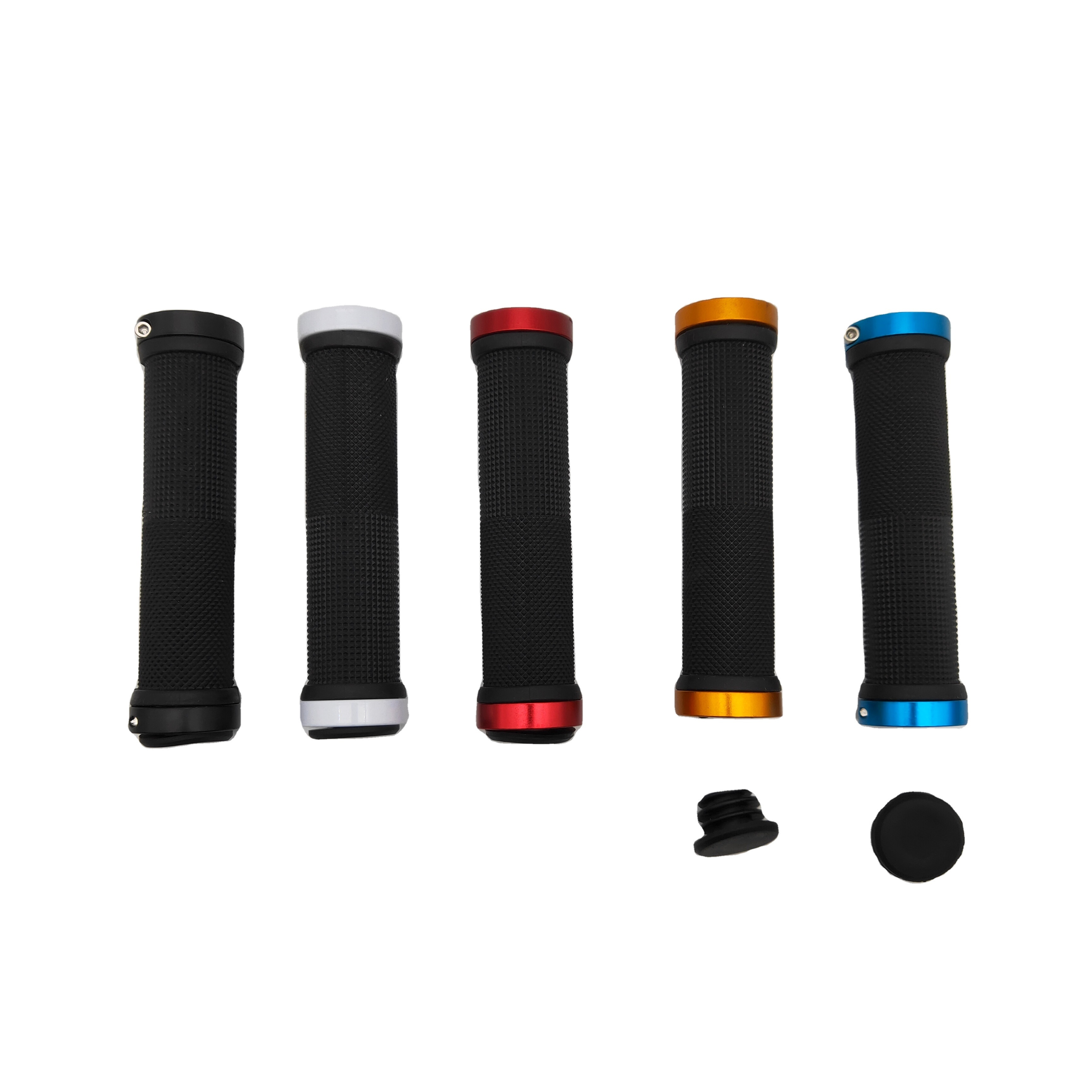 Bicycle Mtb Handlebar Grips Anti Slip Lock Ring PVC Block Bicycle Handlebars Colour Cover Mountain Outdoor Bike