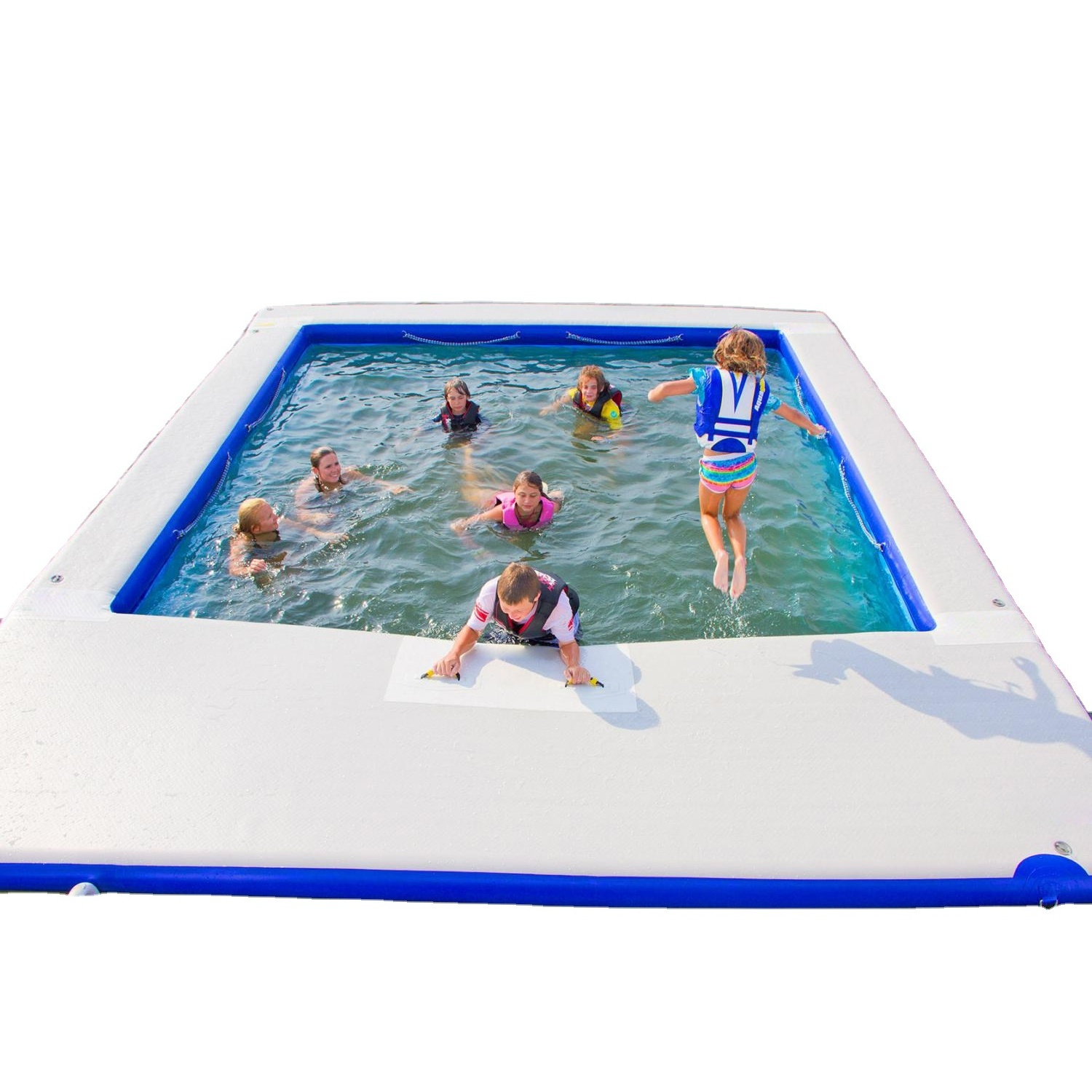 2022 Jellyfish Protection Floating ocean pool Yacht swimming  Inflatable Sea Pool With Net