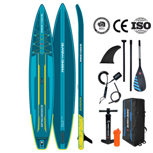 OEM ODM Custom Sup Race Inflatable Sup Standup Paddleboard 14ft race Sup Inflatable Surfboard Padel Paddle Board