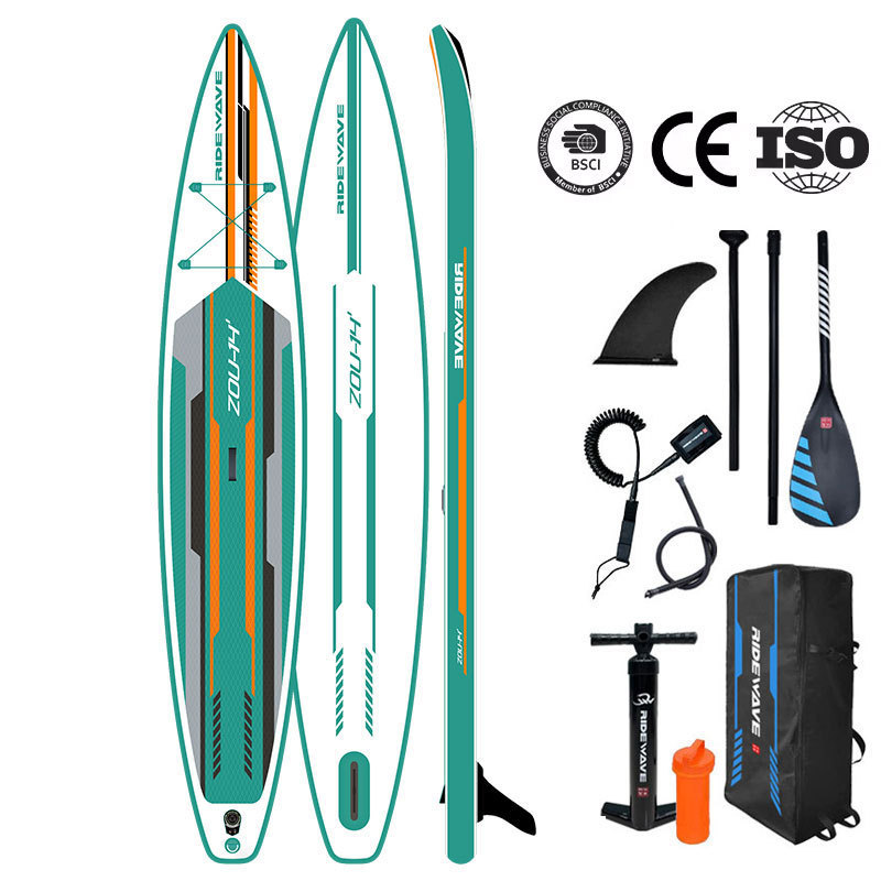 OEM ODM Custom Sup Race Inflatable Sup Standup Paddleboard 14ft race Sup Inflatable Surfboard Padel Paddle Board