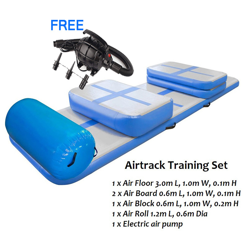 Inflatable Air Track Floor pro Inflatable Gymnastics Pad Tumbling Mat Training Set 1.2MM DWF airtrack