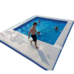 New Portable Inflatable Floating Ocean Sea Swimming Pool Protective Anti Ocean Pool With Netting Enclosure For Yacht