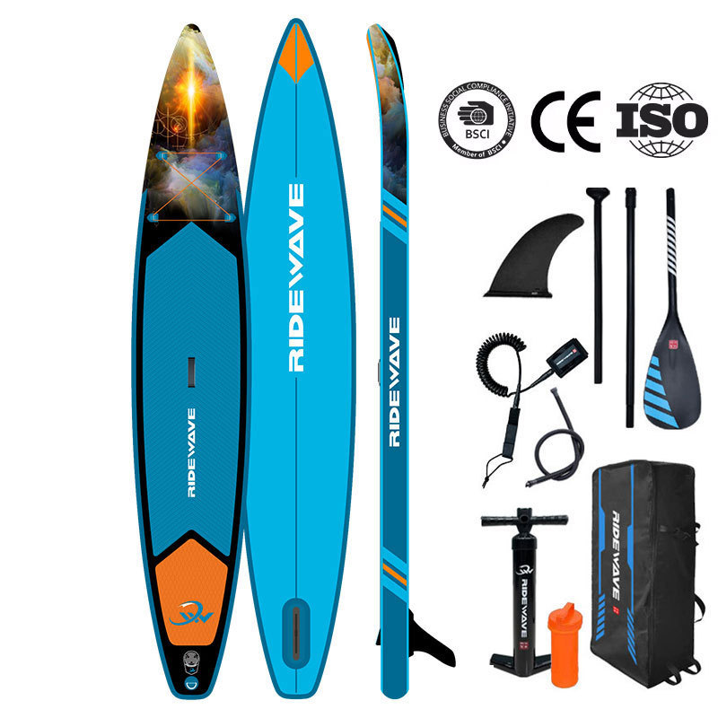 OEM ODM Custom Sup Race Inflatable Sup Standup Paddleboard 14ft race Sup Inflatable Surfboard Padel Paddle Board