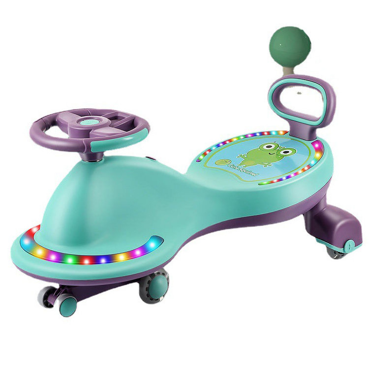 2024 Four Pu Wheels Licensed Cheap Sit to Stand Toddler Baby Ride On Car Electric Toy Kids Swing Wiggle Car With Music