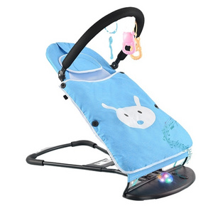 fashional Baby Cotton Fabric Reinforced Frame Playing Sleeping Rocking Chair Cradle with Toy Pendant Kids Swing Bassinet Chair