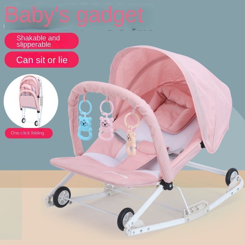 Detachable and washable foldable baby chair, convenient to sit on, recline on, rocking bed, soothing chair, rocking and sliding