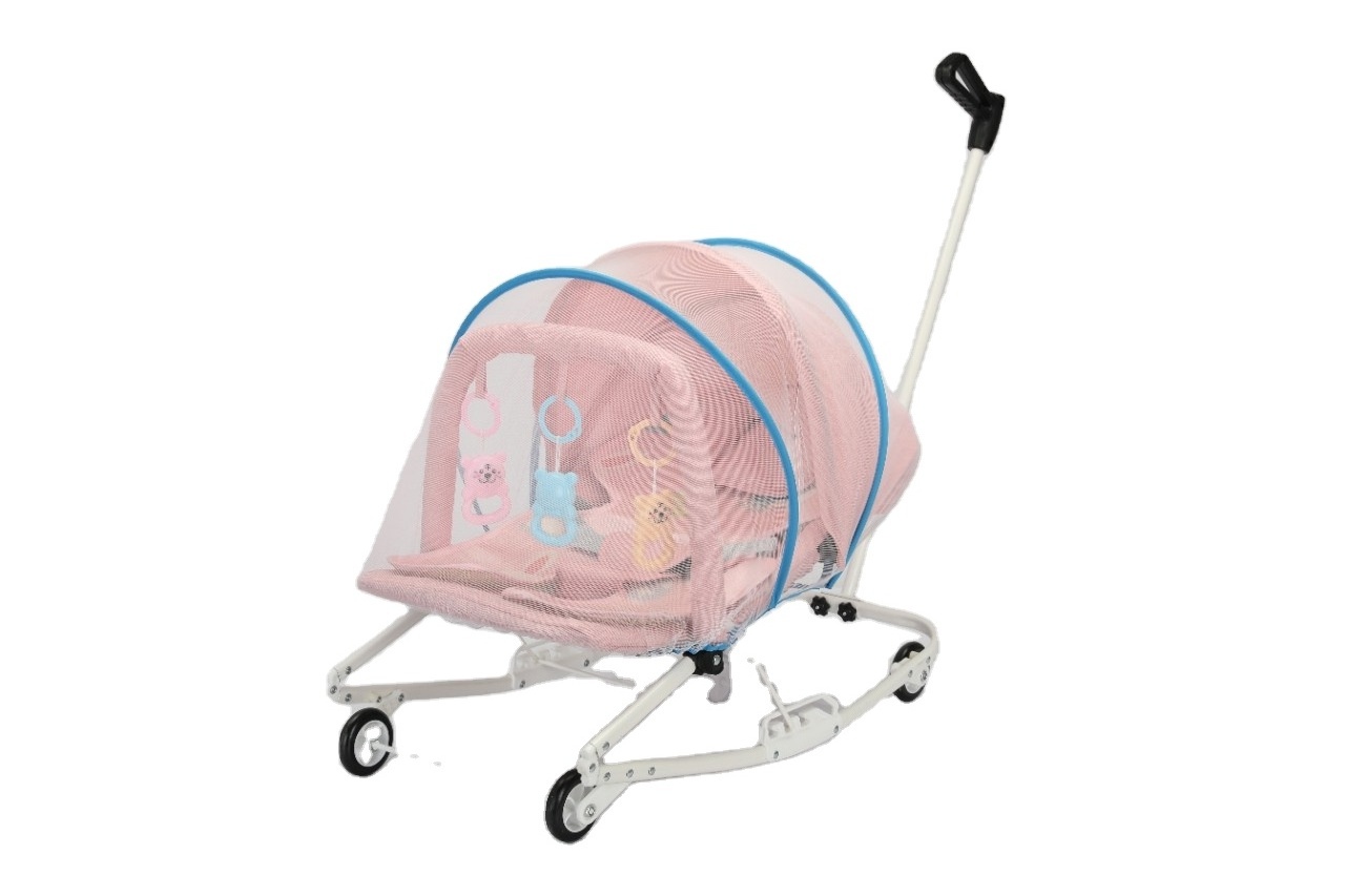 Detachable and washable foldable baby chair, convenient to sit on, recline on, rocking bed, soothing chair, rocking and sliding