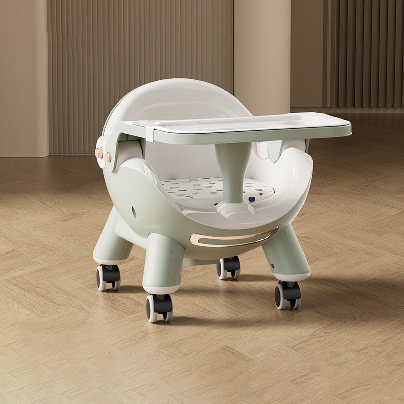 Baby chair with wheels, home eating stool, portable slippery seat to sit on, protect the spine