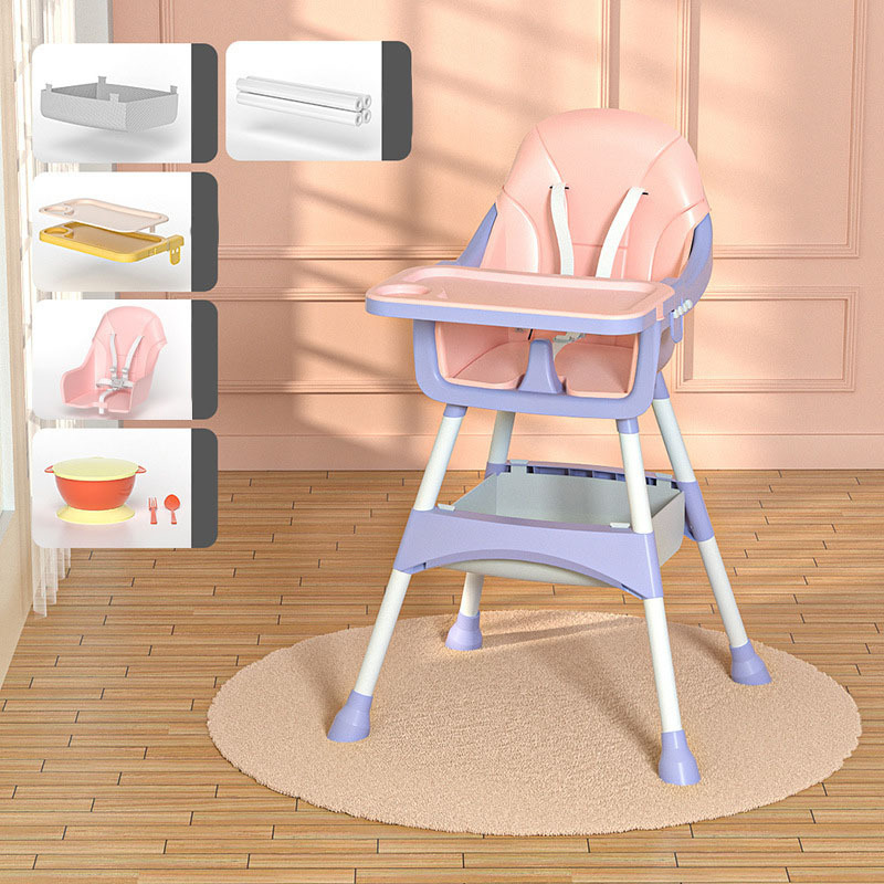 Hot selling convenient children's high legged dining chair with adjustable height and multifunctional baby safety dining chair