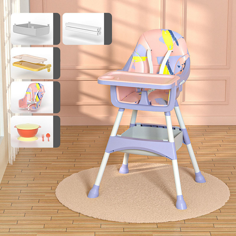 Hot selling convenient children's high legged dining chair with adjustable height and multifunctional baby safety dining chair