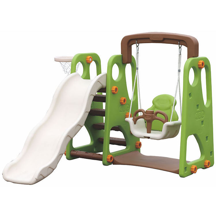 Wholesale indoor playground 3 in 1 baby playground swing and slide toddler plastic slides and swings for kids