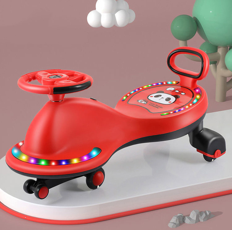 2024 Four Pu Wheels Licensed Cheap Sit to Stand Toddler Baby Ride On Car Electric Toy Kids Swing Wiggle Car With Music