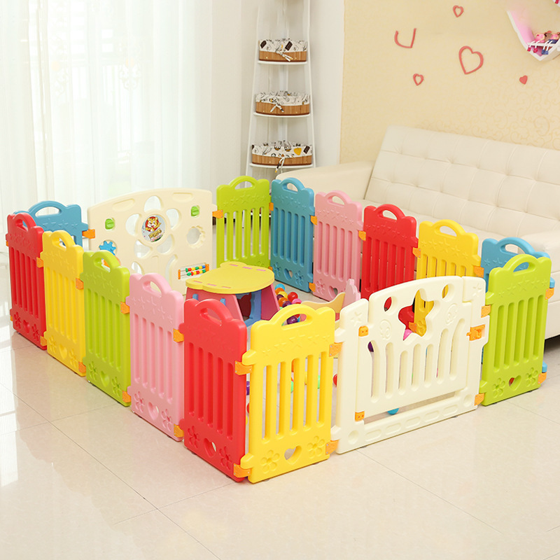 Eco-friendly Cheap Play Home Color Folding 10+2 Children's Playpen Plastic Portable Baby Fence  from china