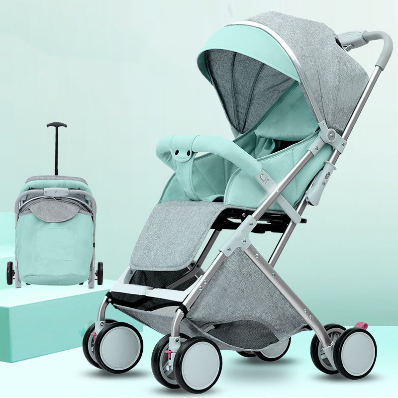 Two in one baby stroller, can sit or lie down, lightweight foldable umbrella cart, portable suitcase for convenient storage