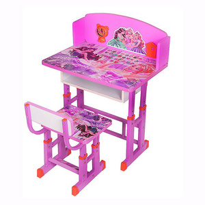 Pink Height Adjustable Best Selling   Kids Functional Study Desk Writing Study Table Desk and Chair Set for Kid Children