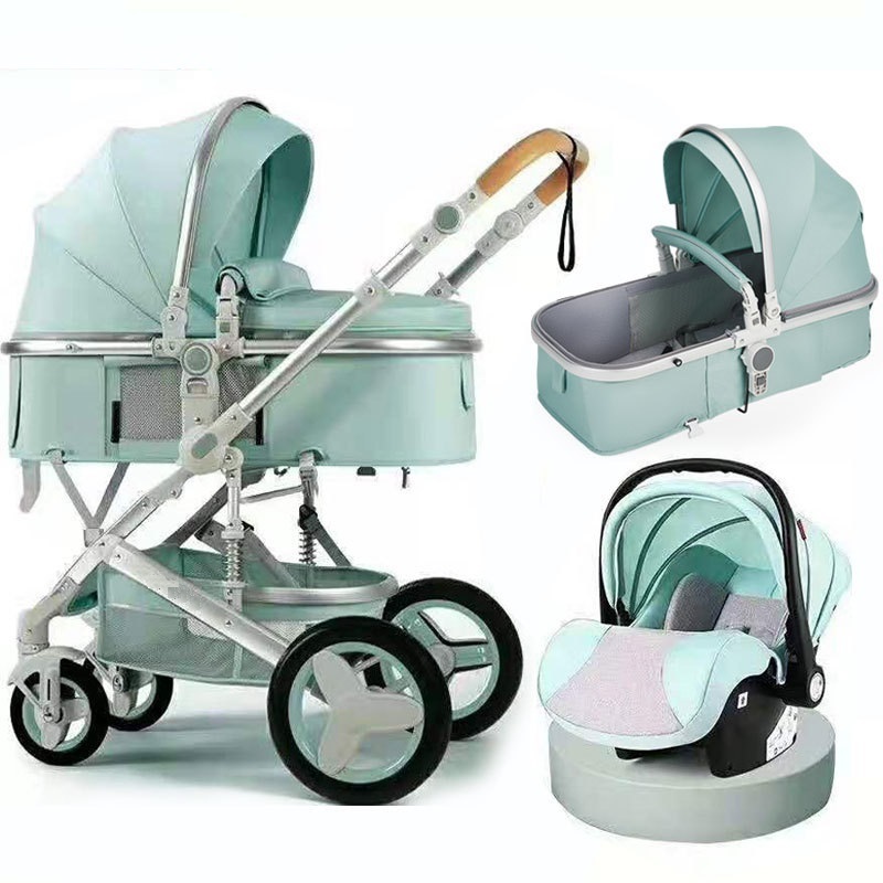 Multi functional baby stroller High landscape four in one basket stroller Two way portable folding car set baby cart