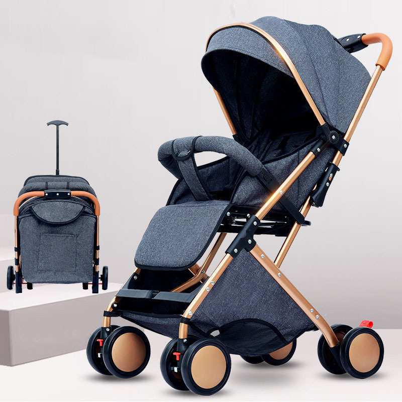 Two in one baby stroller, can sit or lie down, lightweight foldable umbrella cart, portable suitcase for convenient storage