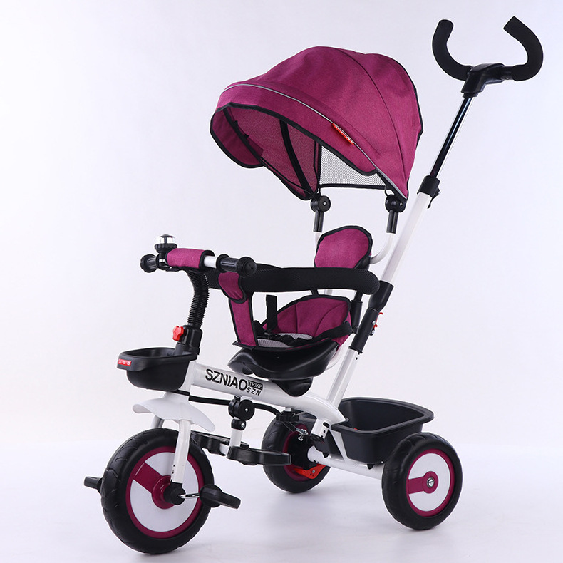 China OEM ODM Super Fashion Leather Stroller Baby with Egg Shape Light and Safe Baby Stroller 3 in 1