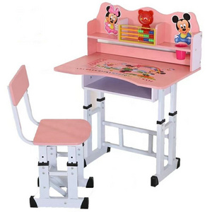 Multifunctional Home School Blue Children Desk Chair Set Height Adjustable Kids Study Table Desk Chair with Storage Drawers