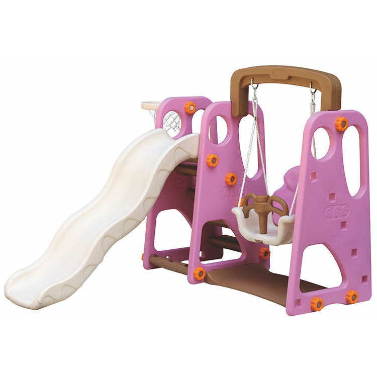 Wholesale indoor playground 3 in 1 baby playground swing and slide toddler plastic slides and swings for kids