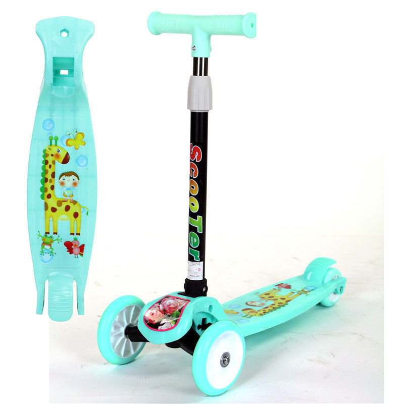 2024 Adjustable Height Skateboard Child Scooter Foldable Girls Mini Kids Kick Scooter With LED Light Kids Foot Scooter