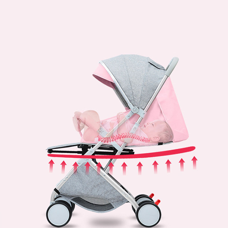 Two in one baby stroller, can sit or lie down, lightweight foldable umbrella cart, portable suitcase for convenient storage