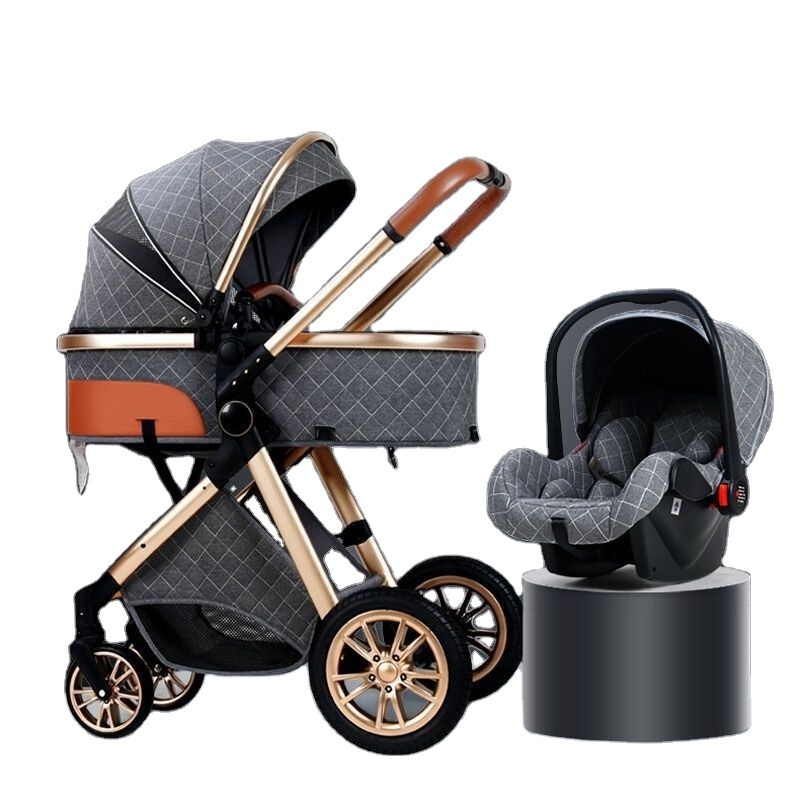 Hot selling  3 in 1 baby stroller luxury high landscape poussette Multi-Functional baby pram baby strollers for travel