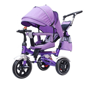 2022 HXN 3 Air tire wheels baby tricycle/Hot Sale Multifunction Baby Tricycle New Baby Walker Tricycle 4 In 1 Trike